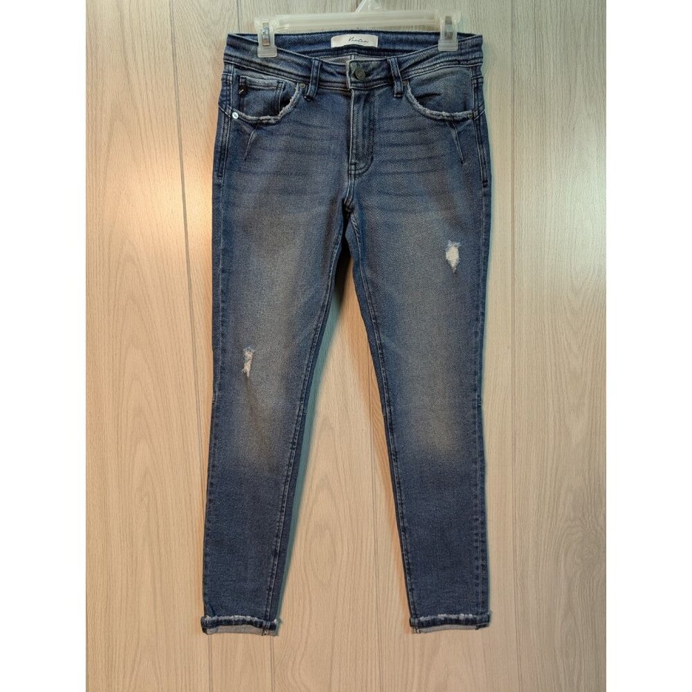 Kancan Womens Estilo Stretch Skinny Denim  blue Jeans Mid-Rise 5/26